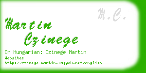 martin czinege business card